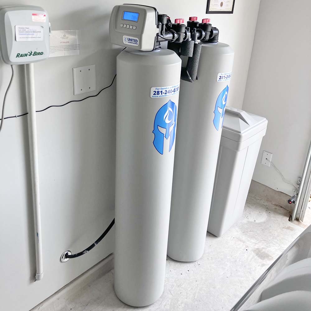 Elite Package water softener and carbon filtration system – the number one customer choice – professionally installed in Montgomery, Texas by United Water Softeners.