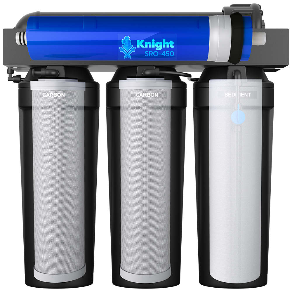 Knight SRO-450 Reverse Osmosis (RO) Drinking Water System by United Water Softeners – Premium 3-Stage Sediment & Dual Carbon RO Filtration in Houston