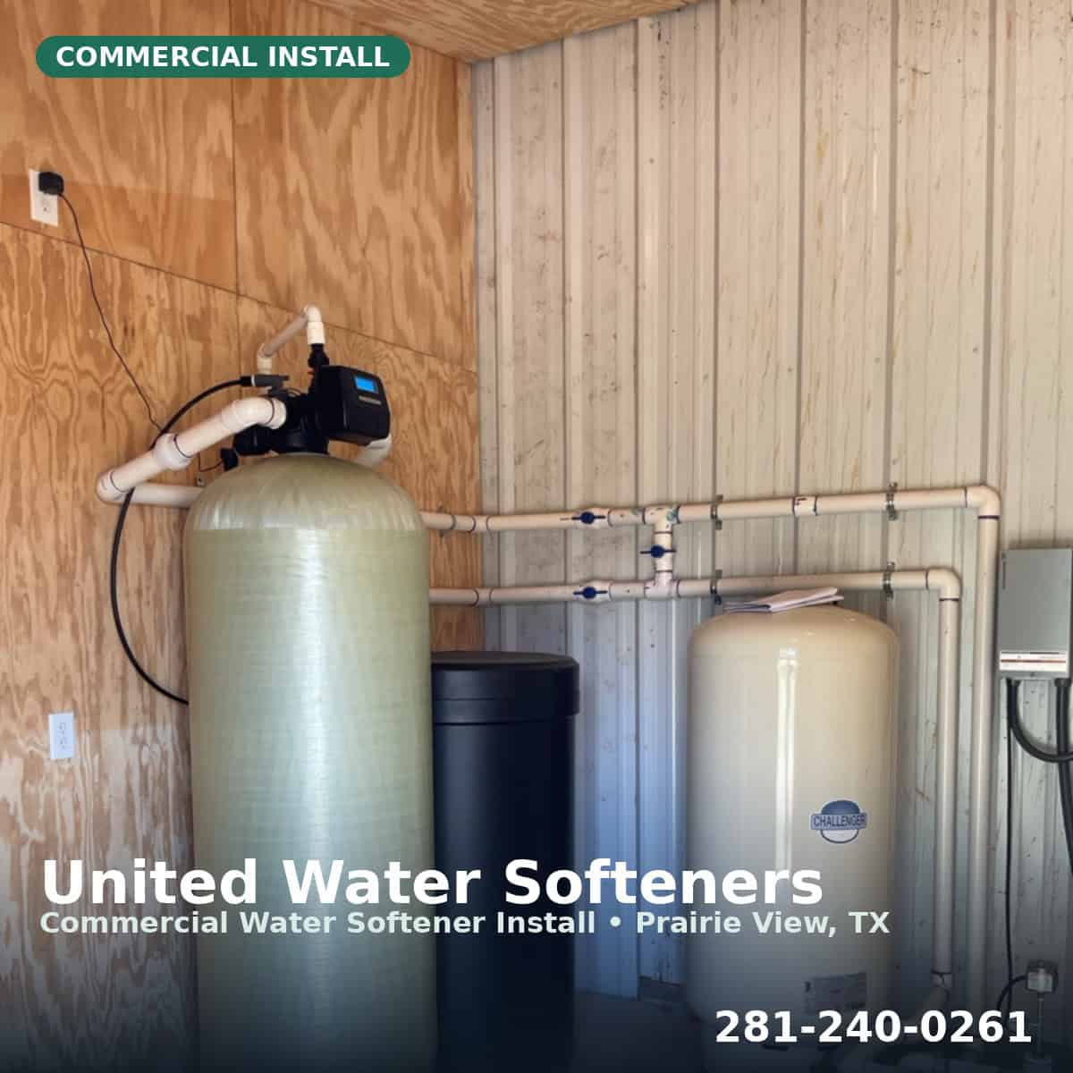 Commercial 10 cu ft water softener with 2